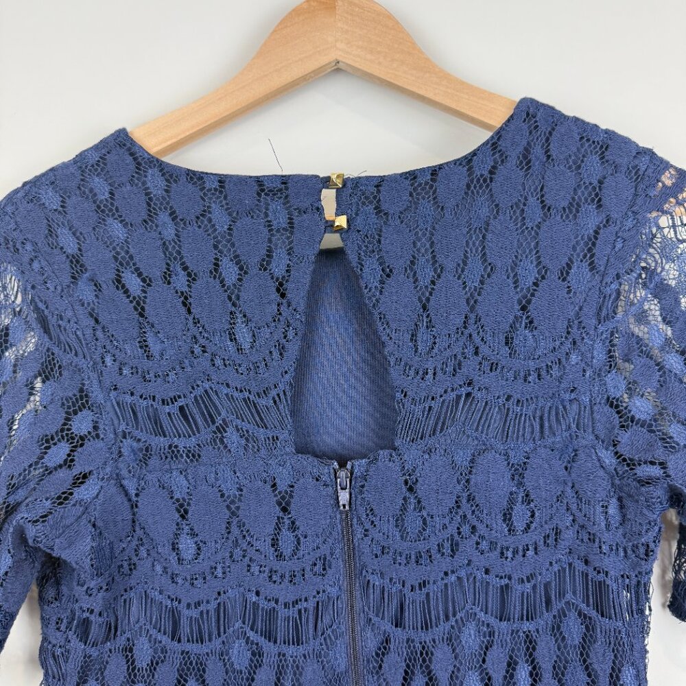 Womens Large Xhilaration Lace Dress in Navy Blue - Picture 5 of 8
